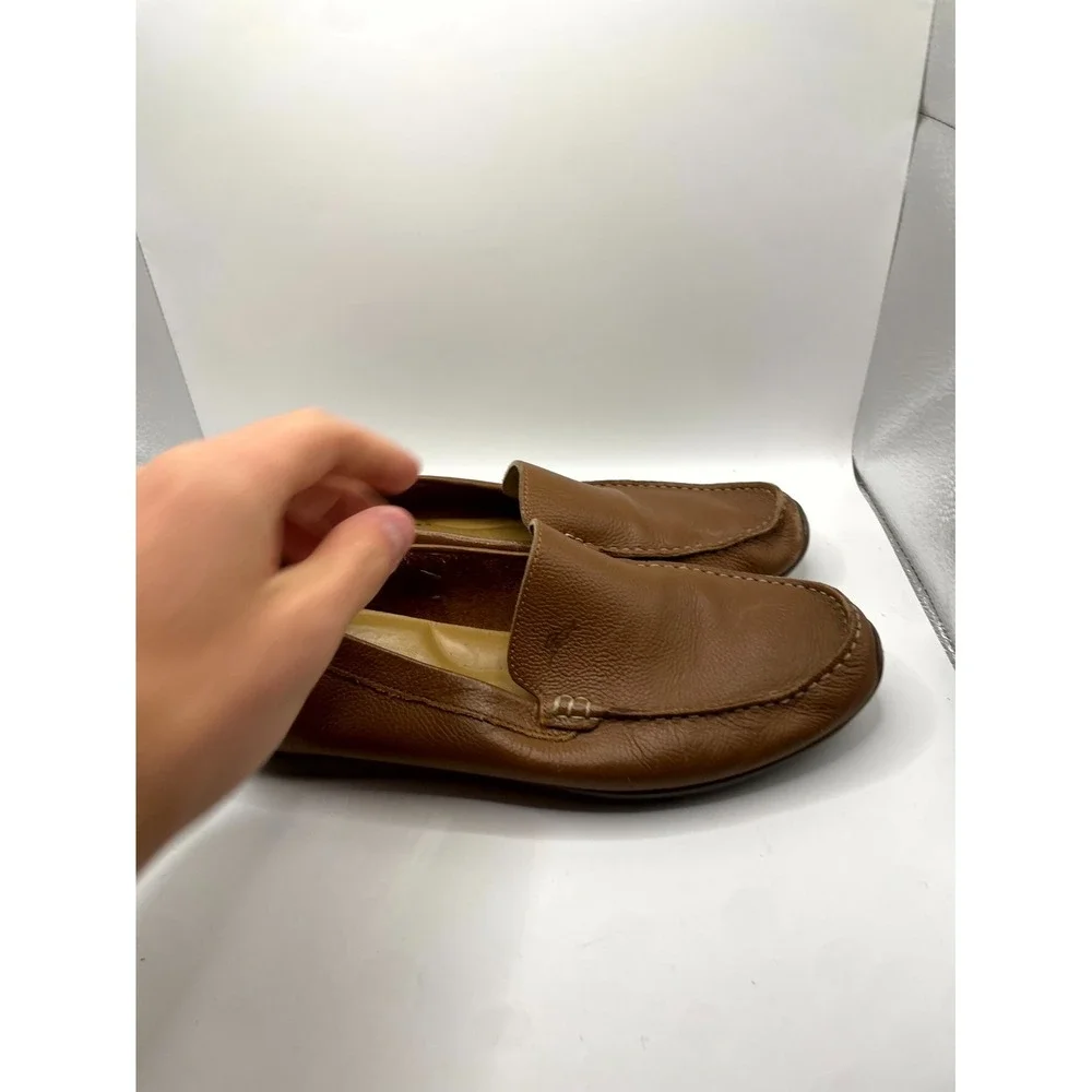 Tommy Bahama Orion Drivers Loafers Mens 9 Brown Leather Moc Toe TB7S00045